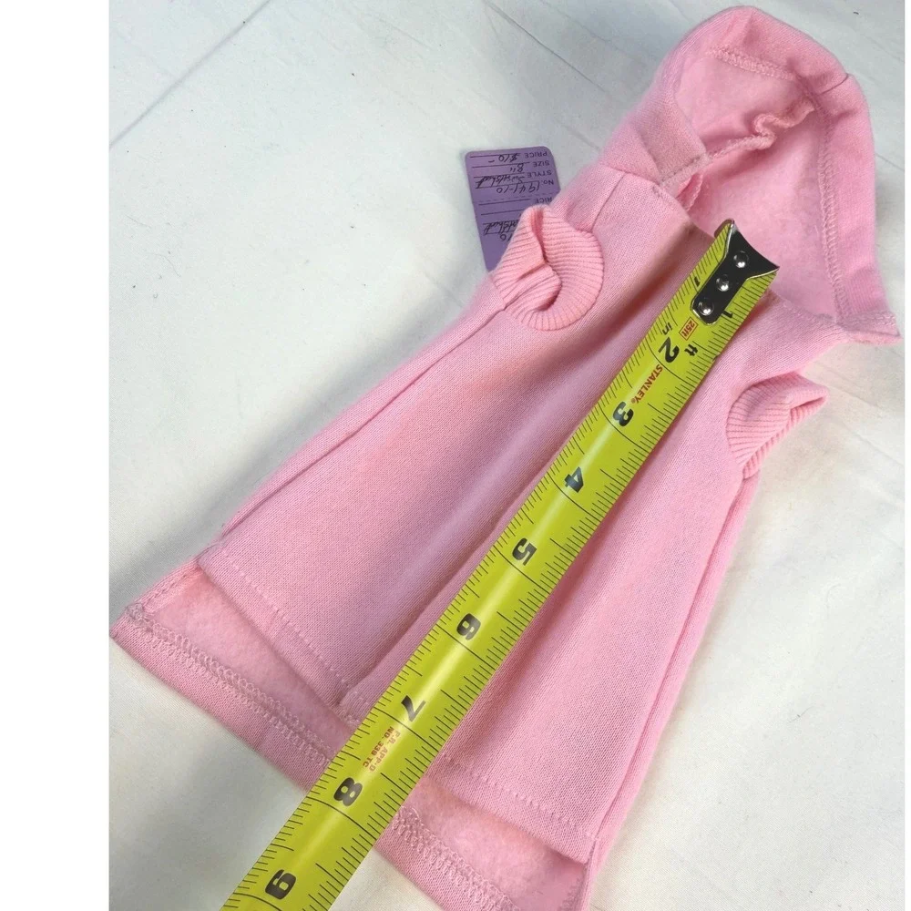 Boutique‎ Pet Hoodie XS Pink Fleece Sleeveless Sweatshirt Dog Cat NWT